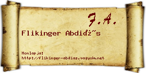 Flikinger Abdiás névjegykártya